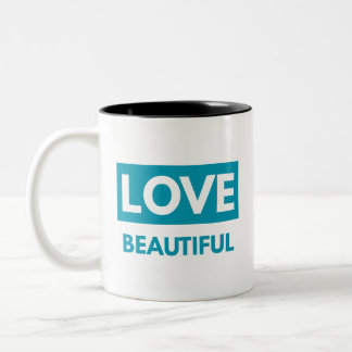 Love beautiful tweekleurige koffiemok