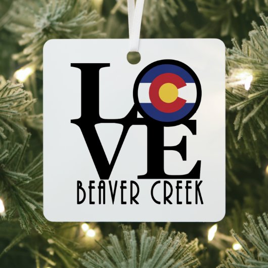LOVE Beaver Creek Colorado Metalen Ornament (Insitu)