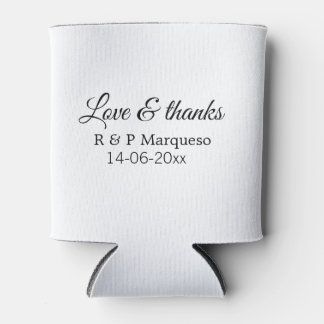 Love & bedankt add koppel name bruiloft add date y blikjeskoeler