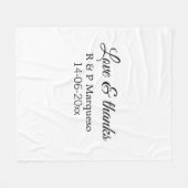Love & bedankt add koppel name bruiloft add date y fleece deken (Voorkant (Horizontaal))