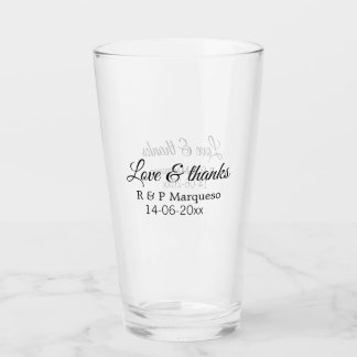 Love & bedankt add koppel name bruiloft add date y glas