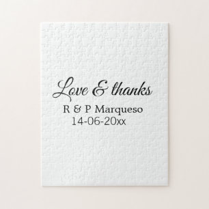 Love & bedankt add koppel name bruiloft add date y legpuzzel