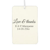 Love & bedankt add koppel name bruiloft add date y luchtverfrisser (Voorkant)