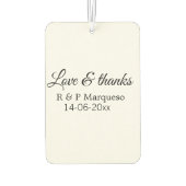 Love & bedankt add koppel name bruiloft add date y luchtverfrisser (Achterkant)