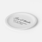 Love & bedankt add koppel name bruiloft add date y papieren bordje (Gekanteld)