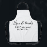 Love & bedankt add koppel name bruiloft add date y schort<br><div class="desc">Voor liefhebbers zoals wij</div>