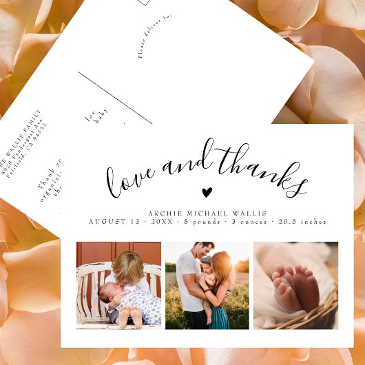 Love&Bedankt Arch Photo Birth Announcement Briefka Briefkaart