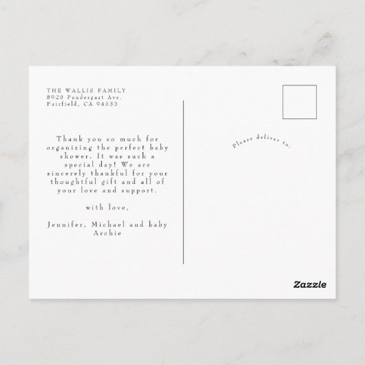 Love&Bedankt Arch Photo Birth Announcement Briefka Briefkaart (Achterkant)