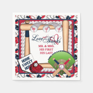 Love-Bedankt Baseball Wedding-CUSTOM NAPKINS Servetten