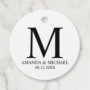 'Love & Bedankt Black and White Elegant Wedding Bedankjes Labels
