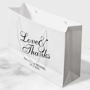 'Love & Bedankt Black & White Wedding Favor Groot Cadeauzakje