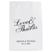 'Love & Bedankt Black & White Wedding Favor Medium Cadeauzakje (Voorkant)