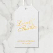 'Love & Bedankt Elegant Wedding Gold Foil Gift Lab Cadeaulabels (Voorkant)