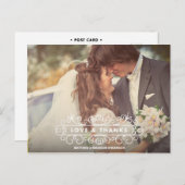 LOVE & BEDANKT LIJST | BRUILOFT BEDANKT POST KAART (Voorkant / Achterkant)