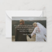 Love & bedankt Modern Script 2 foto's Trouwkaart Notitiekaartje (Achterkant)