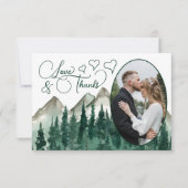 Love & Bedankt Mountains & Pines Ovaal Fotobruilof (Voorkant)