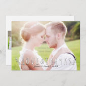 LOVE & BEDANKT Typografie Fotokaart Voor & Terug (Voorkant / Achterkant)