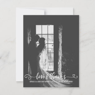 Love & Bedankt Weddenschap Typography Black White 