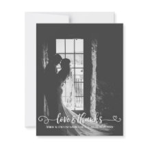 Love & Bedankt Weddenschap Typography Black White