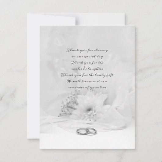 Love & Bedankt Weddenschap Typography Black White (Achterkant)