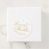 'Love & Bedankt White & Gold Elegant Wedding Bedankjes Labels (In situ)
