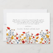 Love&Bedankt Wildflower 3 Foto Baby Dank u Bedankkaart (Achterkant)