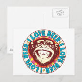 Love Beer Monkey Briefkaart (Voorkant / Achterkant)
