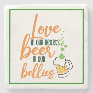 Love & Beer St. Patrick's Day Fun-61146 Hoodie Stenen Onderzetter
