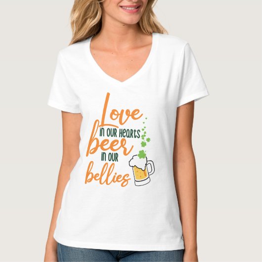 Love & Beer St. Patrick's Day Fun-61146 Hoodie T-shirt (Voorkant)