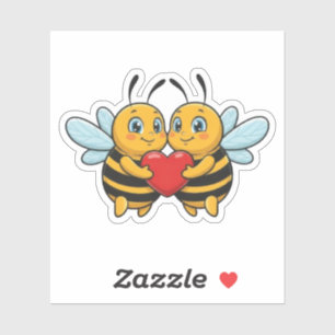 Love Bees Valentijnsdag Sticker