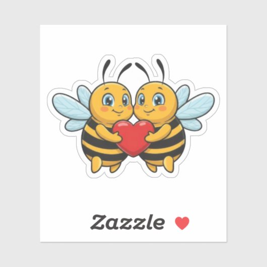 Love Bees Valentijnsdag Sticker (Vel)