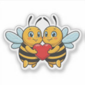Love Bees Valentijnsdag Sticker (Voorkant)