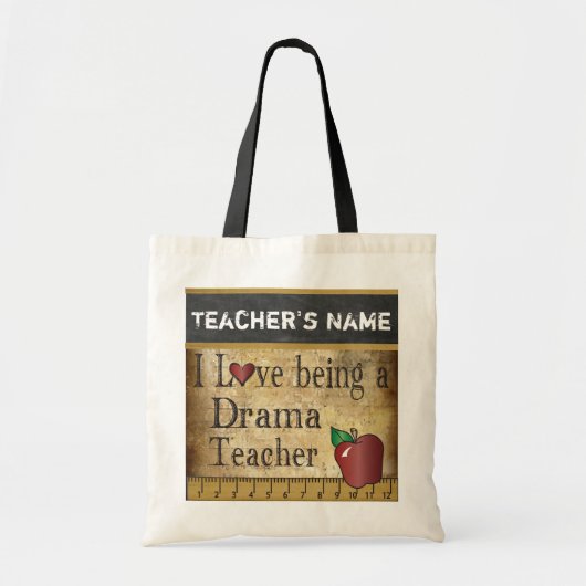 Love Being a Drama Teacher | DIY Name Tote Bag (Voorkant)