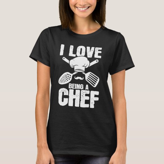 Love Being Chef Cooking  Expert Cook Culinary Grap T-shirt (Voorkant)