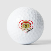 Love Belgium Golf Balls, Belgische vlag, Heart Golfballen (Voorkant)