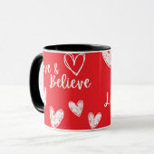 Love & Believe Valentijnsdag cadeau Mok (Voorkant links)
