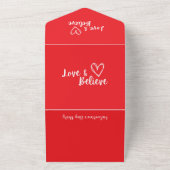 Love & Believe Valentijnsdag Party uitnodiging (Buitenkant)