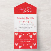 Love & Believe Valentijnsdag Party uitnodiging (Binnen)
