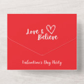 Love & Believe Valentijnsdag Party uitnodiging (Achterkant)