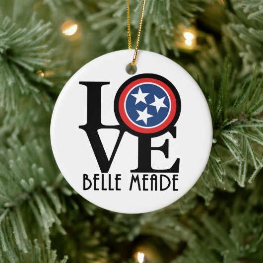 LOVE Belle Meade Tennessee Keramisch Ornament (Boom)