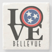 LOVE Bellevue Tennessee Stenen Onderzetter (Voorkant)