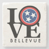 LOVE Bellevue Tennessee Stenen Onderzetter (Voorkant)