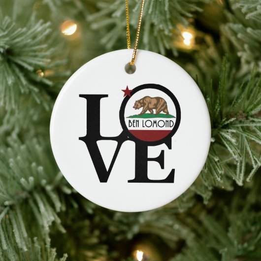 LOVE Ben Lomond California Ceramic Ornament (Boom)