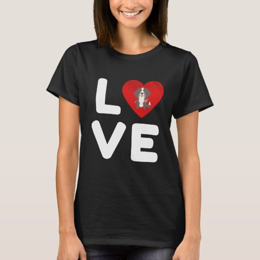 LOVE Bernese Mountain Dog Cute Dog Gift Idee T-shirt (Voorkant)
