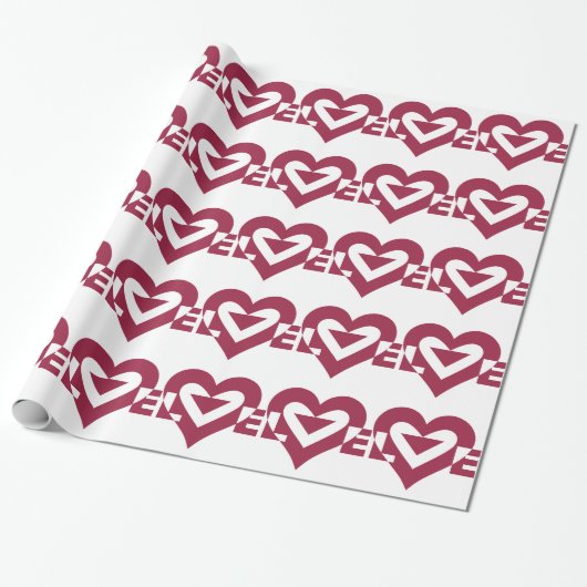 Love Berry Paars Cadeaupapier (Uitgerold)