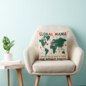 Love Beyond Borders: Wereldkaart Mama & Me Design Kussen (Stoel)