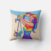 Love Beyond Borders: Wereldkaart Mama & Me Design Kussen (Achterkant)