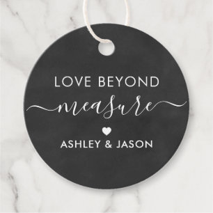 Love Beyond Measure Gift Label, Wedding, Chalkboar Bedankjes Labels