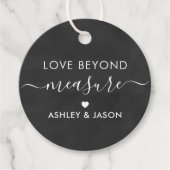 Love Beyond Measure Gift Label, Wedding, Chalkboar Bedankjes Labels (Voorkant)