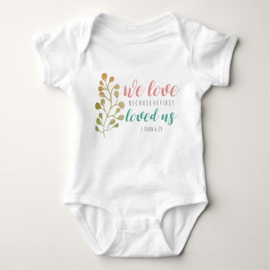 Love Bible Verse Christelijke CUTE BABY Romper (Voorkant)